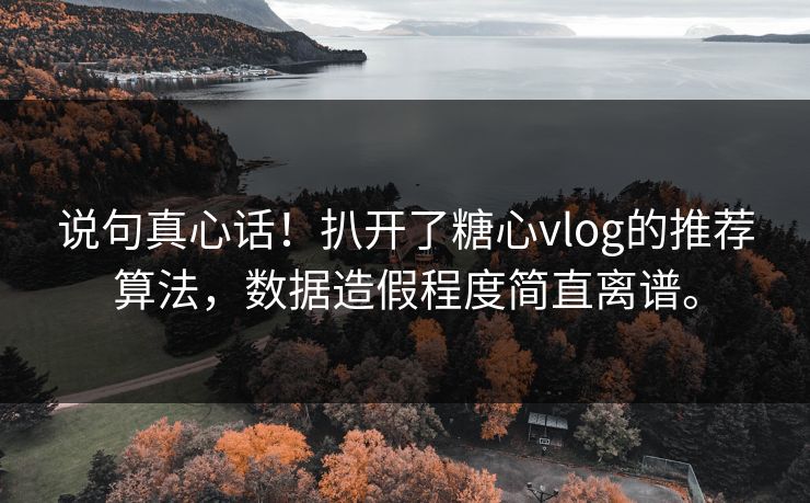 说句真心话！扒开了糖心vlog的推荐算法，数据造假程度简直离谱。