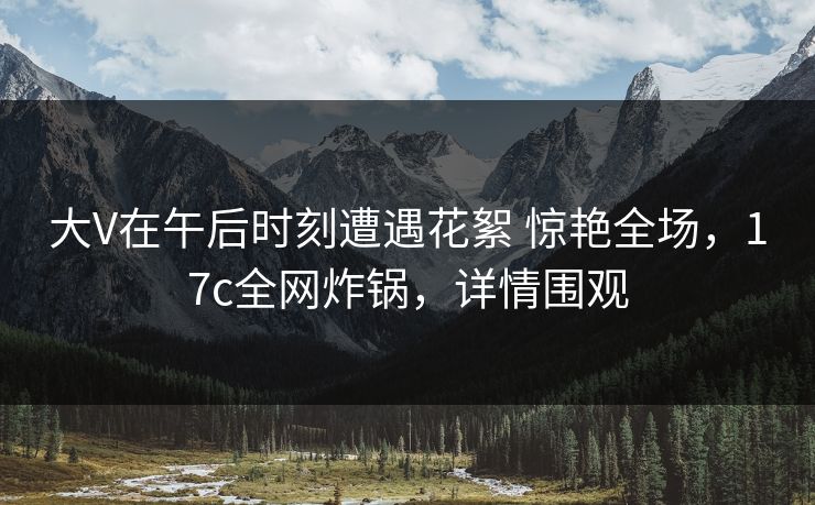 大V在午后时刻遭遇花絮 惊艳全场，17c全网炸锅，详情围观