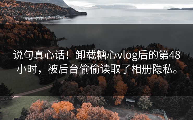 说句真心话！卸载糖心vlog后的第48小时，被后台偷偷读取了相册隐私。